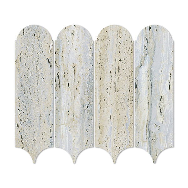 338x292mm Everstone - Euromarmo Travertine Silver Gold Feather