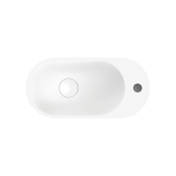 Ari Solid Surface Wall Basin, 1 Tap Hole