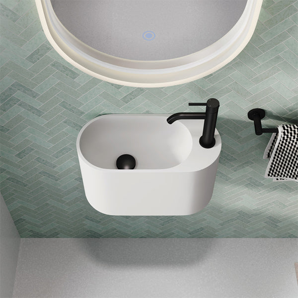 Ari Solid Surface Wall Basin, 1 Tap Hole