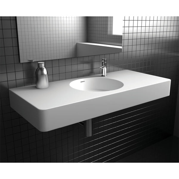 Encanto 1000 Solid Surface Wall Basin, 1 Tap Hole