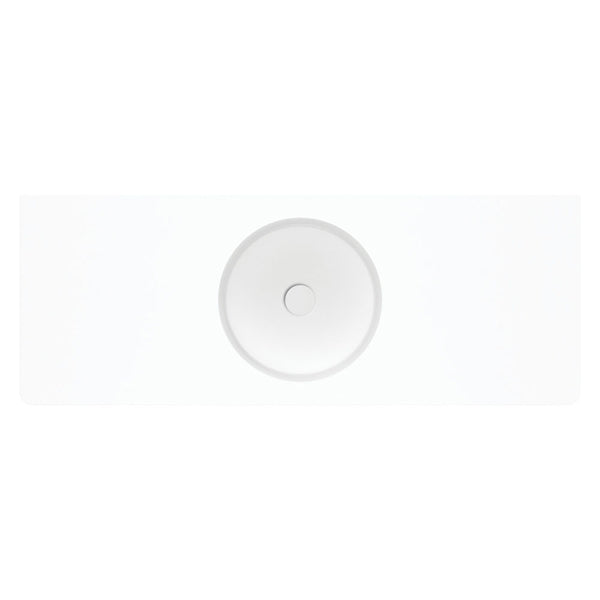 Encanto 1200 Solid Surface Wall Basin, Centre Bowl, No Tap Hole