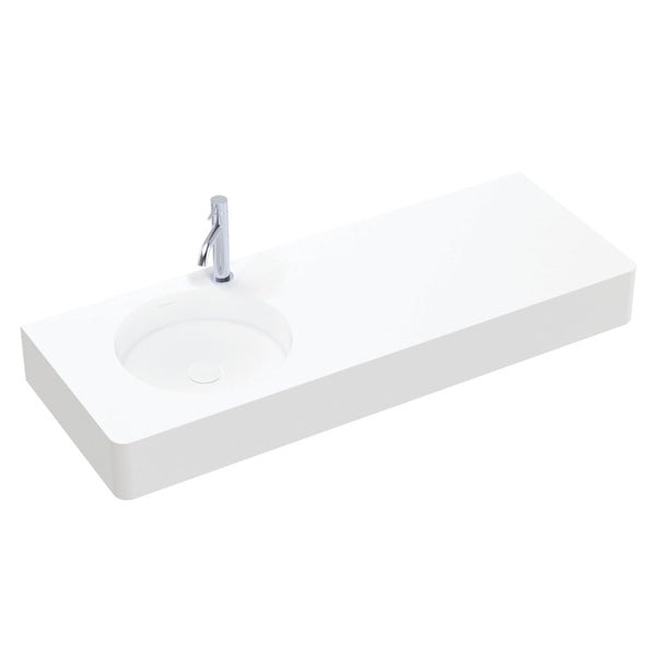 Encanto 1200 Solid Surface Wall Basin, Left-Hand Bowl, 1 Tap Hole