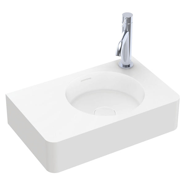 Encanto 470 Solid Surface Wall Basin, 1 Tap Hole