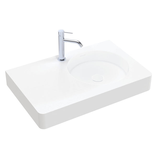 Encanto 700 Solid Surface Wall Basin, 1 Tap Hole