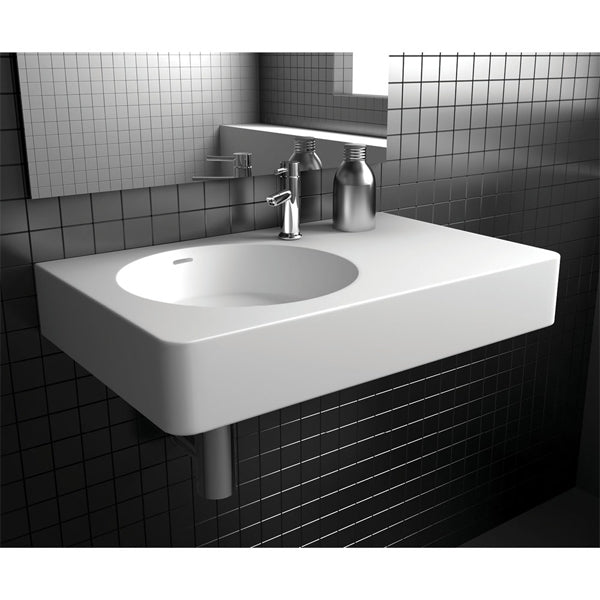 Encanto 700 Solid Surface Wall Basin, 1 Tap Hole