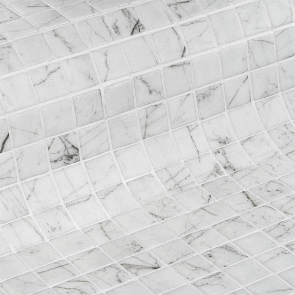 312x495mm Ezarri Pool Mosaic - Zen Stone Carrara 25mm Safe (Anti-Slip)