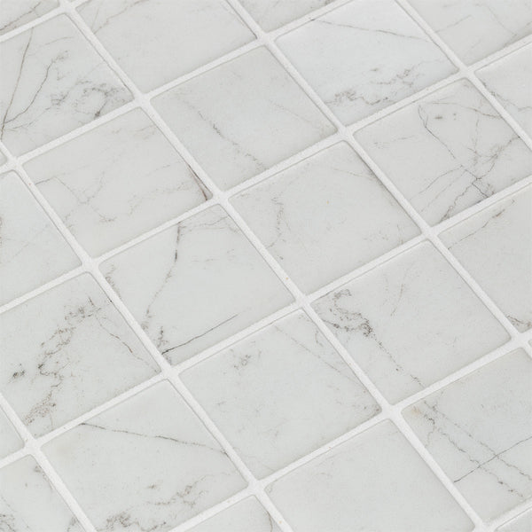 365x365mm Ezarri Pool Mosaic - Zen Stone Carrara 50mm Matt