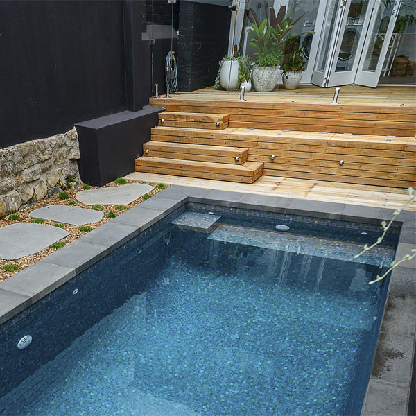 312x495mm Ezarri Pool Mosaic - Zen Stone Dolerite 25mm Matt