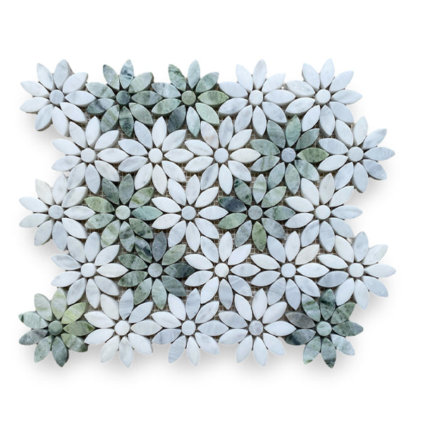 Vulcano Design - Flori Di Marmo Mosaic, Amazonia, Oriental White Honed