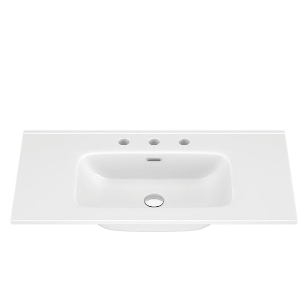 Joli Gloss Full Depth Ceramic Basin Top 900mm 3TH