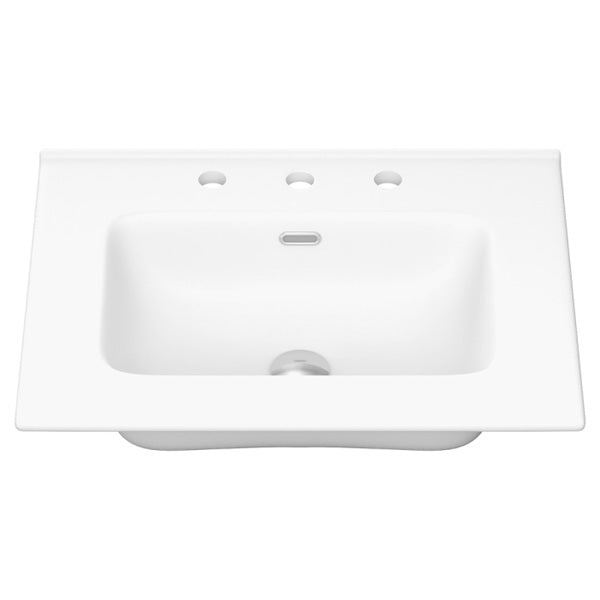 Joli Matte Full Depth Ceramic Basin Top 600mm 3TH