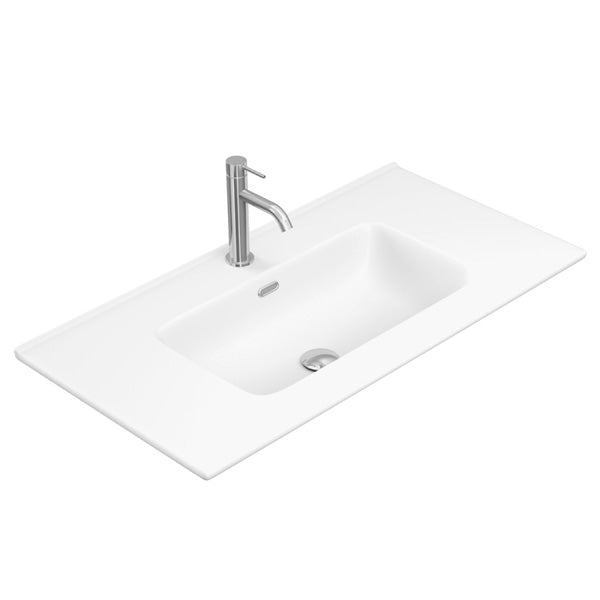 Joli Matte Full Depth Ceramic Basin Top 900mm 1TH