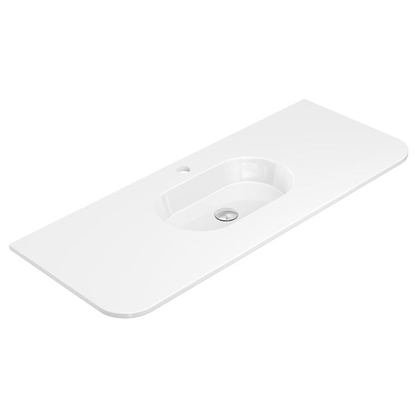 Lola Gloss Full Depth Curved Ceramic Basin Top 1200mm 1TH