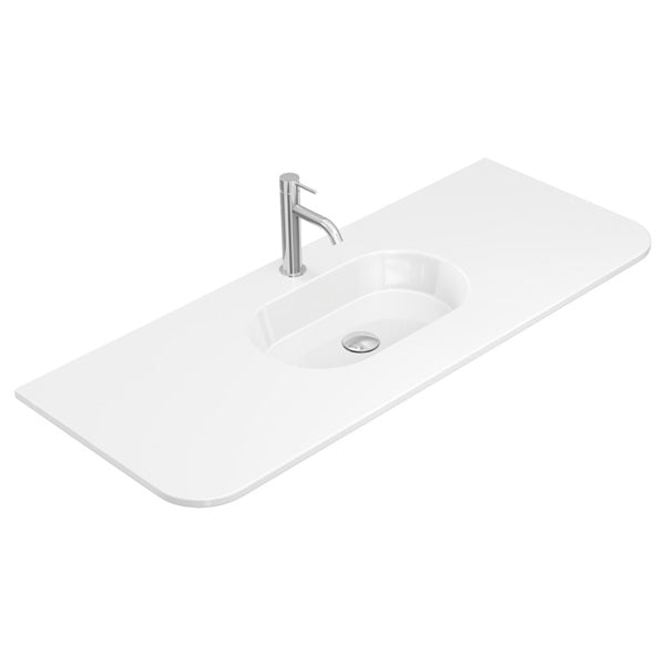 Lola Gloss Full Depth Curved Ceramic Basin Top 1200mm 1TH