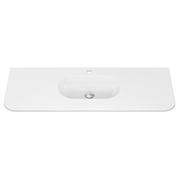 Lola Gloss Full Depth Curved Ceramic Basin Top 1200mm 1TH