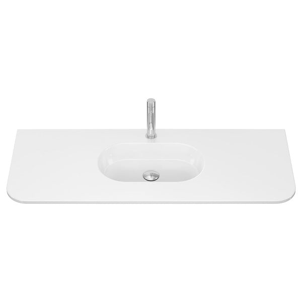 Lola Gloss Full Depth Curved Ceramic Basin Top 1200mm 1TH