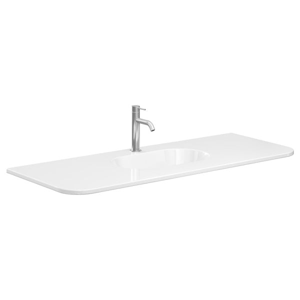 Lola Gloss Full Depth Curved Ceramic Basin Top 1200mm 1TH