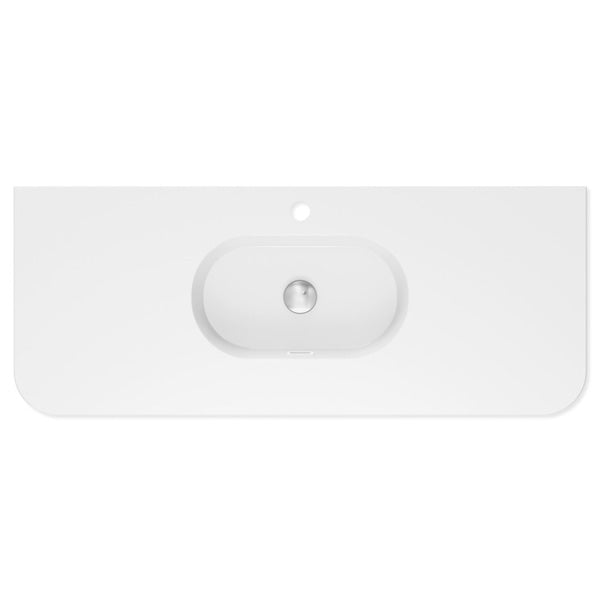 Lola Gloss Full Depth Curved Ceramic Basin Top 1200mm 1TH