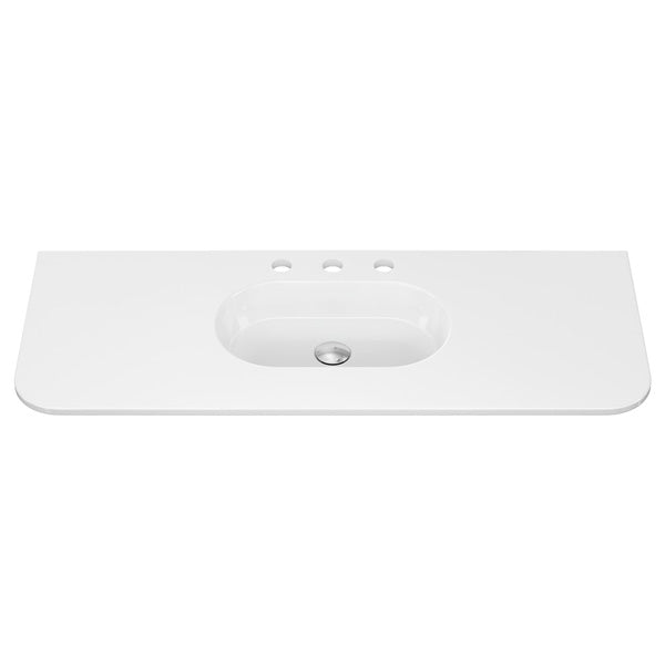 Lola Gloss Full Depth Curved Ceramic Basin Top 1200mm 3TH