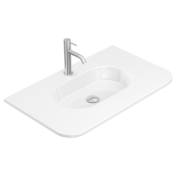 Lola Gloss Full Depth Curved Ceramic Basin Top 750mm 1TH