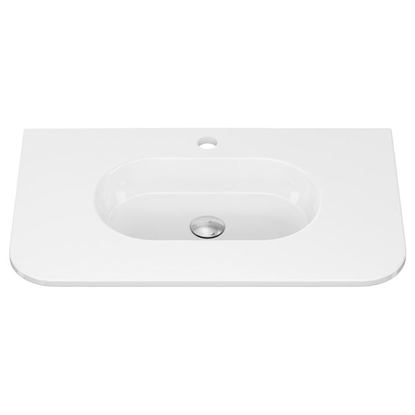 Lola Gloss Full Depth Curved Ceramic Basin Top 750mm 1TH