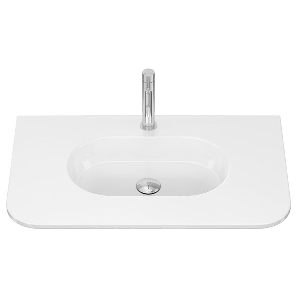 Lola Gloss Full Depth Curved Ceramic Basin Top 750mm 1TH