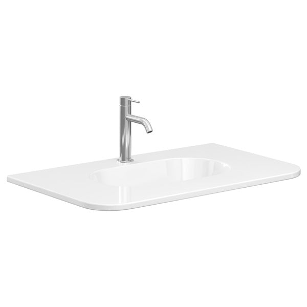 Lola Gloss Full Depth Curved Ceramic Basin Top 750mm 1TH