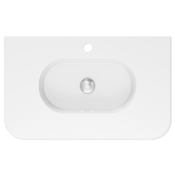 Lola Gloss Full Depth Curved Ceramic Basin Top 750mm 1TH