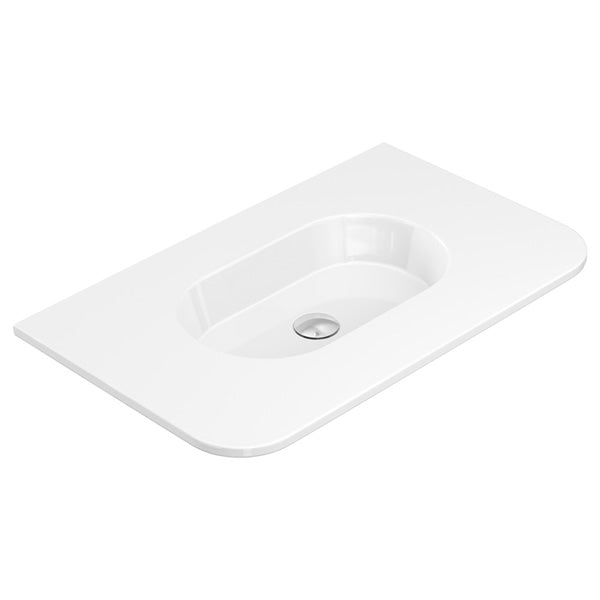 Lola Gloss Full Depth Curved Ceramic Basin Top 750mm NTH