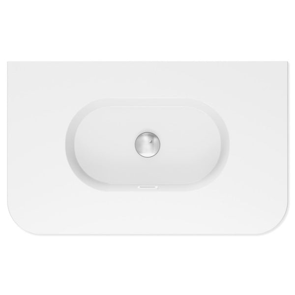 Lola Gloss Full Depth Curved Ceramic Basin Top 750mm NTH