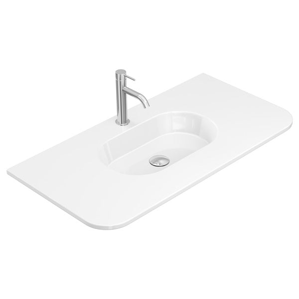 Lola Gloss Full Depth Curved Ceramic Basin Top 900mm 1TH