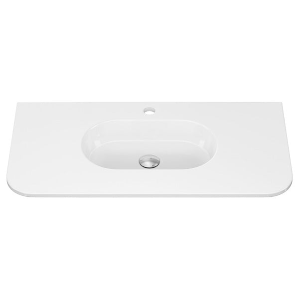 Lola Gloss Full Depth Curved Ceramic Basin Top 900mm 1TH