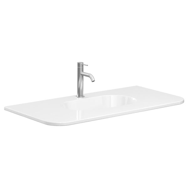 Lola Gloss Full Depth Curved Ceramic Basin Top 900mm 1TH