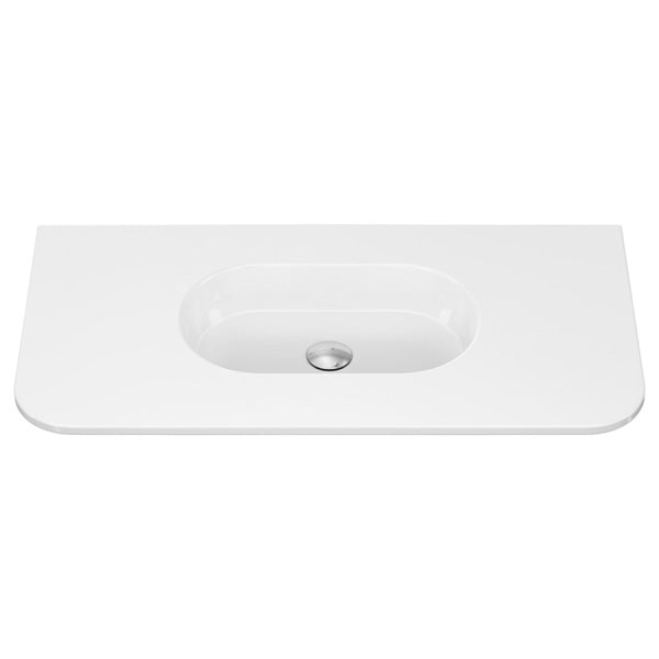 Lola Gloss Full Depth Curved Ceramic Basin Top 900mm NTH