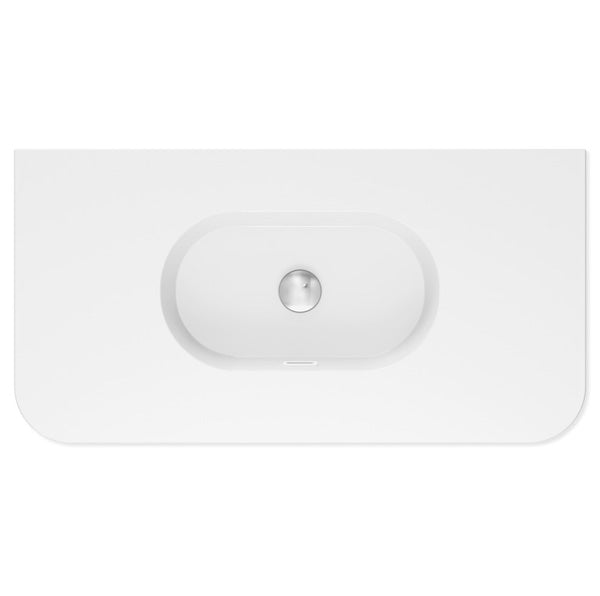 Lola Gloss Full Depth Curved Ceramic Basin Top 900mm NTH