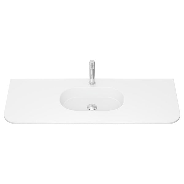 Lola Matte Full Depth Curved Ceramic Basin Top 1200mm 1TH