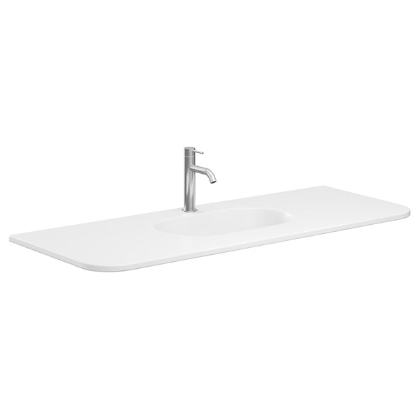 Lola Matte Full Depth Curved Ceramic Basin Top 1200mm 1TH