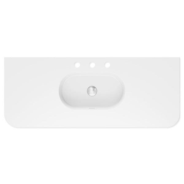 Lola Matte Full Depth Curved Ceramic Basin Top 1200mm 3TH