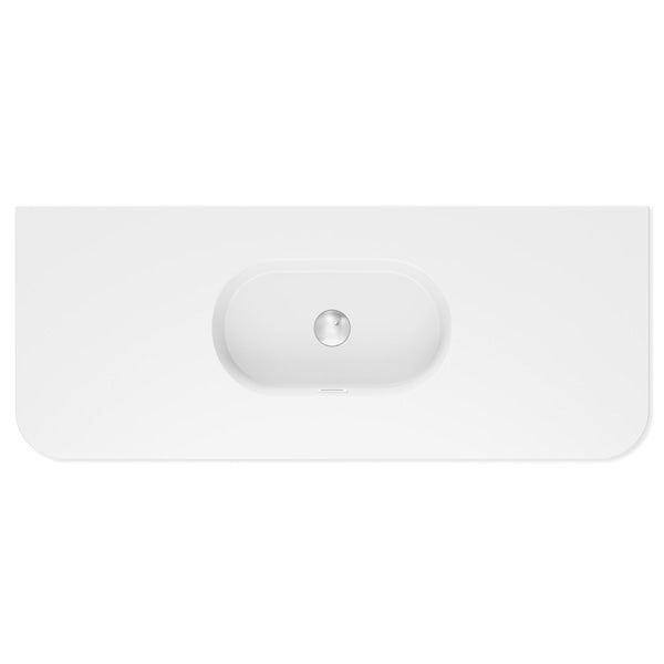 Lola Matte Full Depth Curved Ceramic Basin Top 1200mm NTH