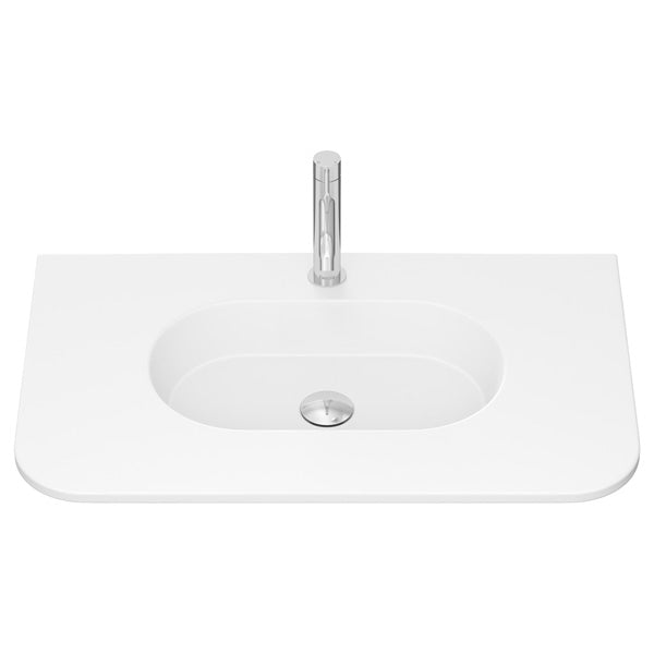 Lola Matte Full Depth Curved Ceramic Basin Top 750mm 1TH