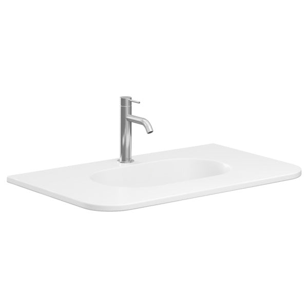 Lola Matte Full Depth Curved Ceramic Basin Top 750mm 1TH