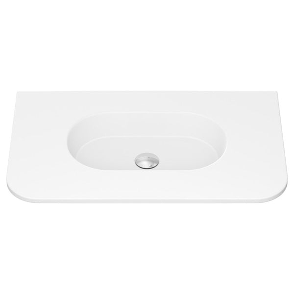 Lola Matte Full Depth Curved Ceramic Basin Top 750mm NTH