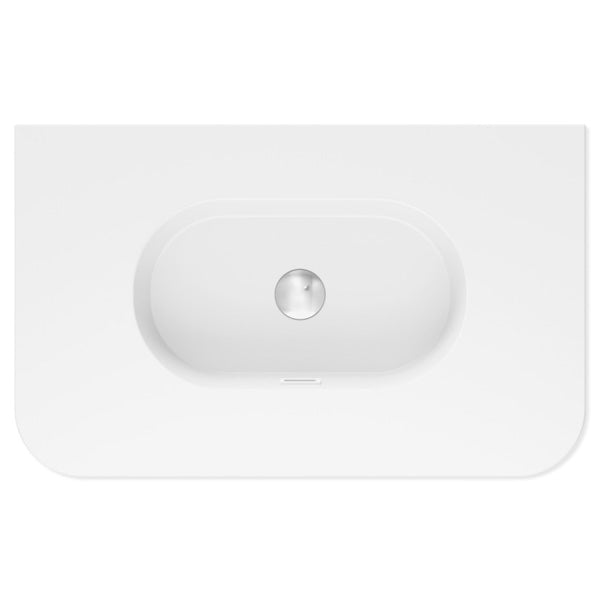 Lola Matte Full Depth Curved Ceramic Basin Top 750mm NTH