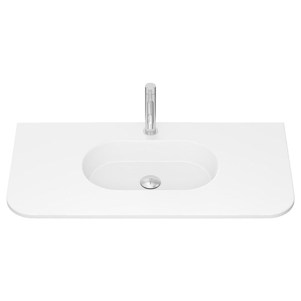 Lola Matte Full Depth Curved Ceramic Basin Top 900mm 1TH