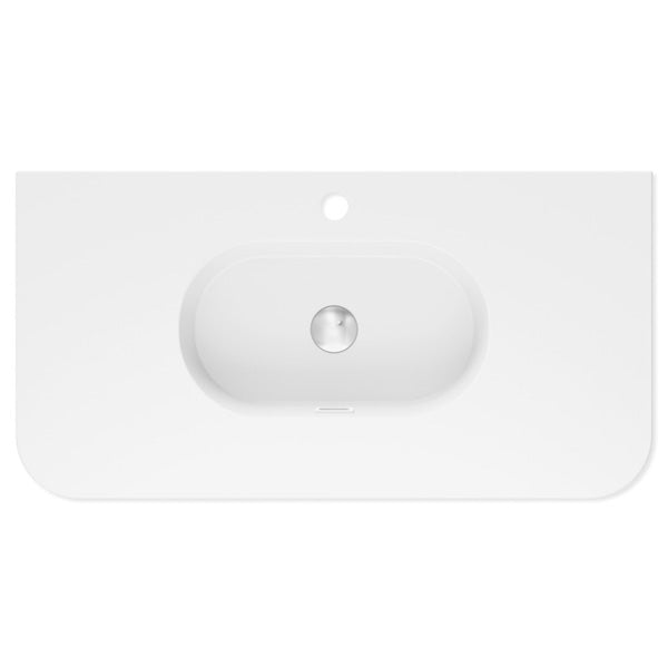 Lola Matte Full Depth Curved Ceramic Basin Top 900mm 1TH