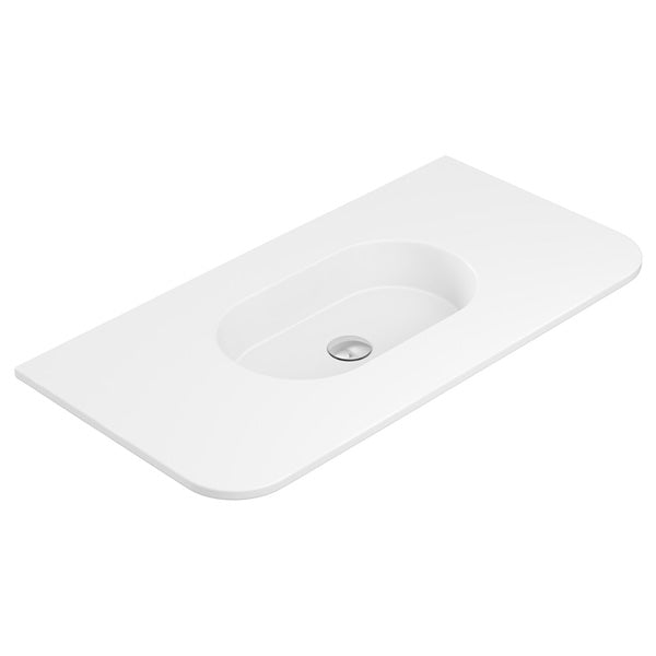 Lola Matte Full Depth Curved Ceramic Basin Top 900mm NTH