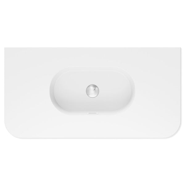 Lola Matte Full Depth Curved Ceramic Basin Top 900mm NTH