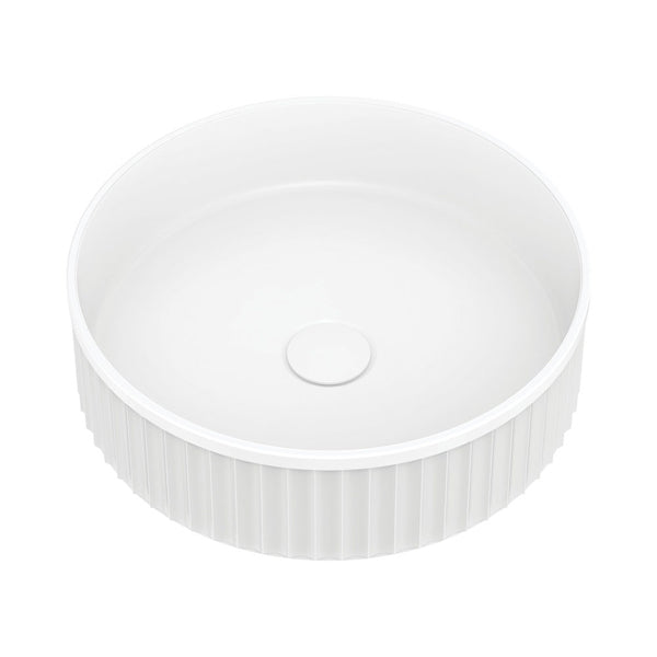 Minka Round Solid Surface Above Counter Basin, Matte White