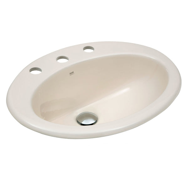 RAK Jessica Ivory Fully-Inset Basin, 3 Tap Holes