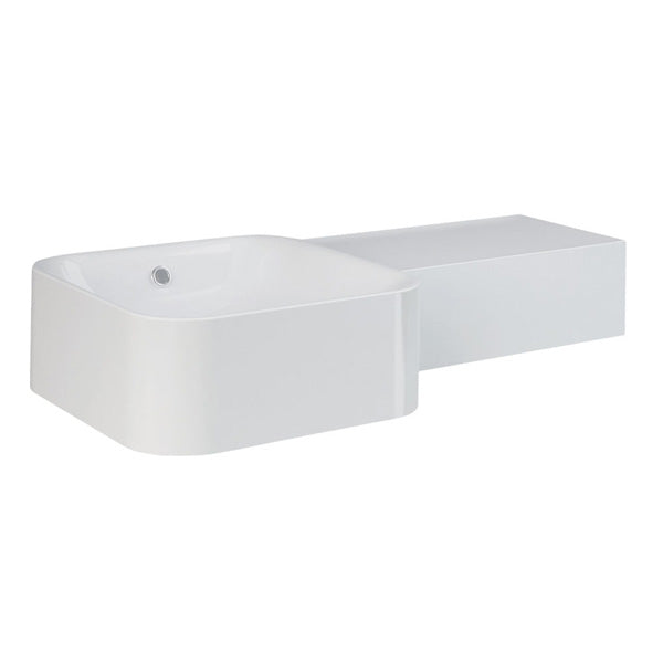 RAK Petit Square Wall Basin, Right Edge, No Tap Hole